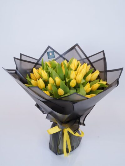 Lively Lemon Tulips Bouquet by Floral Allure UAE