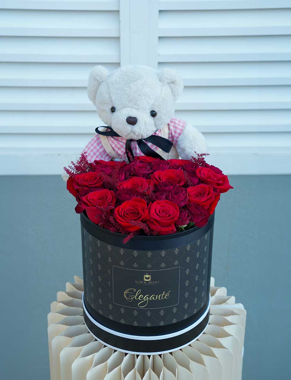 roses with teddy for valentine's day