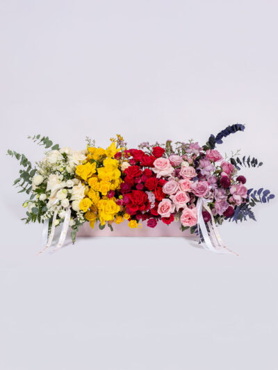 Luxury multicolor roses arrangement Spectrum Symphony Floral Allure