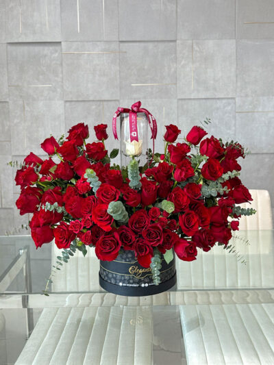 red roses hat box