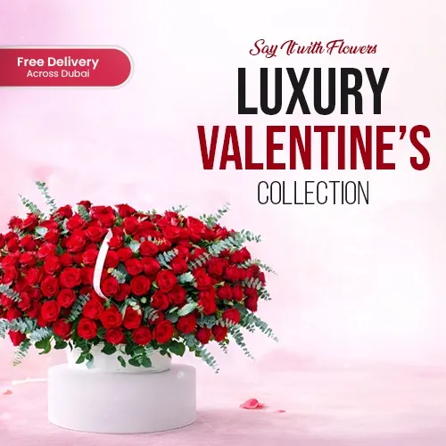 Romantic red roses arrangement for Valentine’s Day in UAE